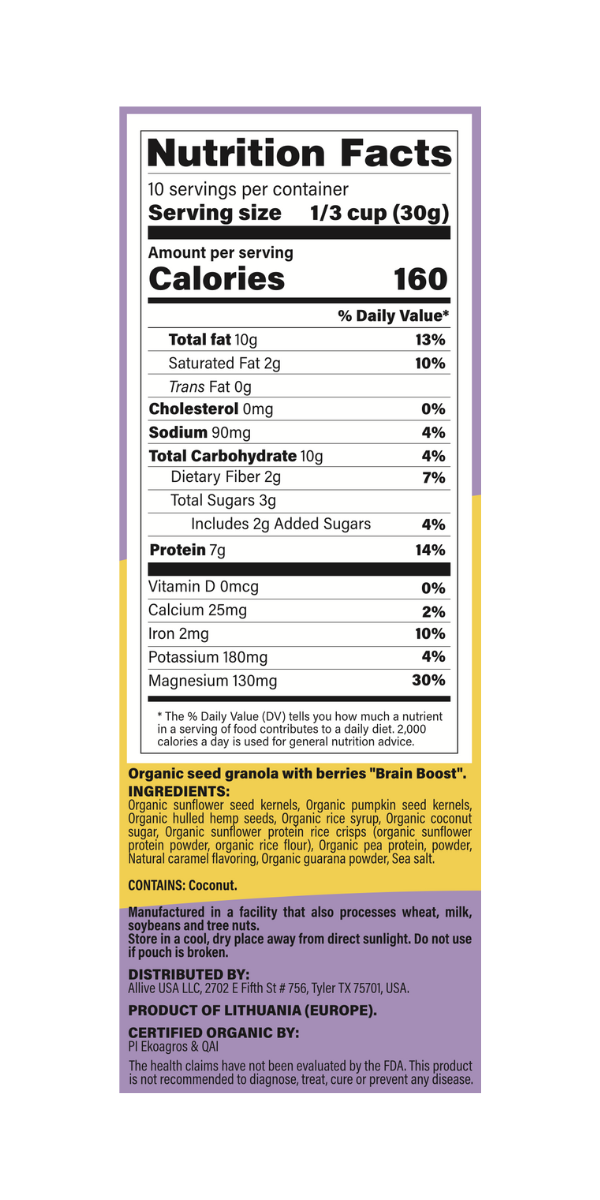 Brain Boost: Salted Caramel Seed Granola Snack